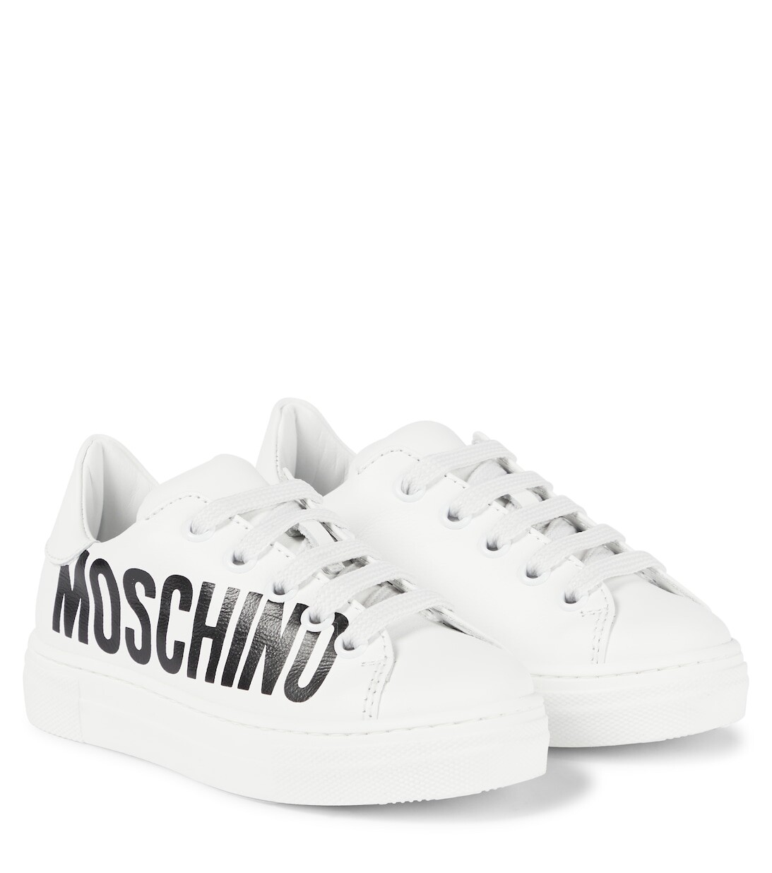 

Кожаные кроссовки с логотипом Moschino, белый