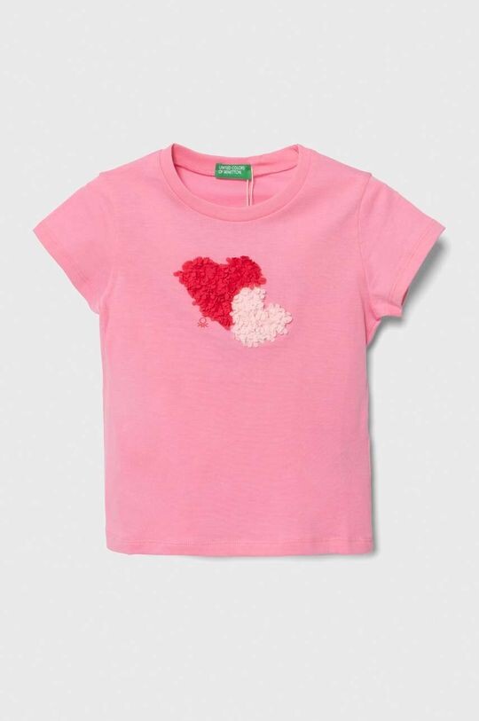 

Хлопковая футболка для детей United Colors of Benetton, розовый