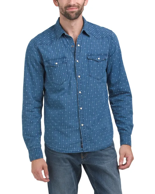 

Рубашка в стиле вестерн с длинным рукавом и принтом Lucky Brand, цвет Indigo