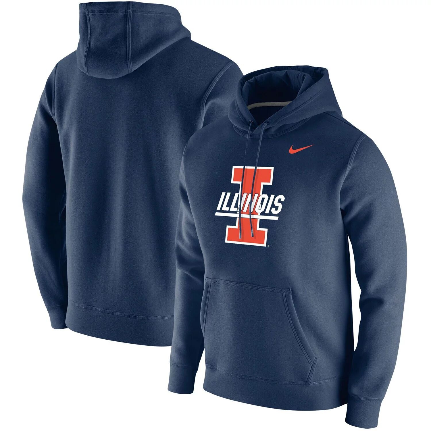 

Мужской темно-синий пуловер с капюшоном с логотипом Illinois Fighting Illini Vintage School Nike