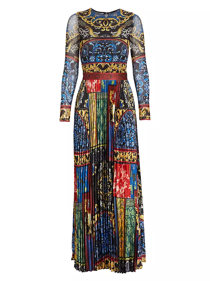 

Плиссированное платье макси Ivey Baroque Alice + Olivia, цвет after sunset