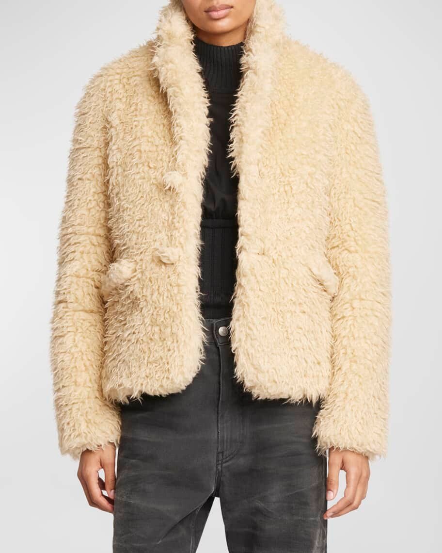 

Пушистая куртка из искусственной овчины MM6 Maison Margiela, Серый