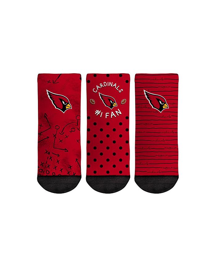 Носки для новорожденных Arizona Cardinals #1, комплект из 3 носков для фанатов Crew Rock 'Em, красный
