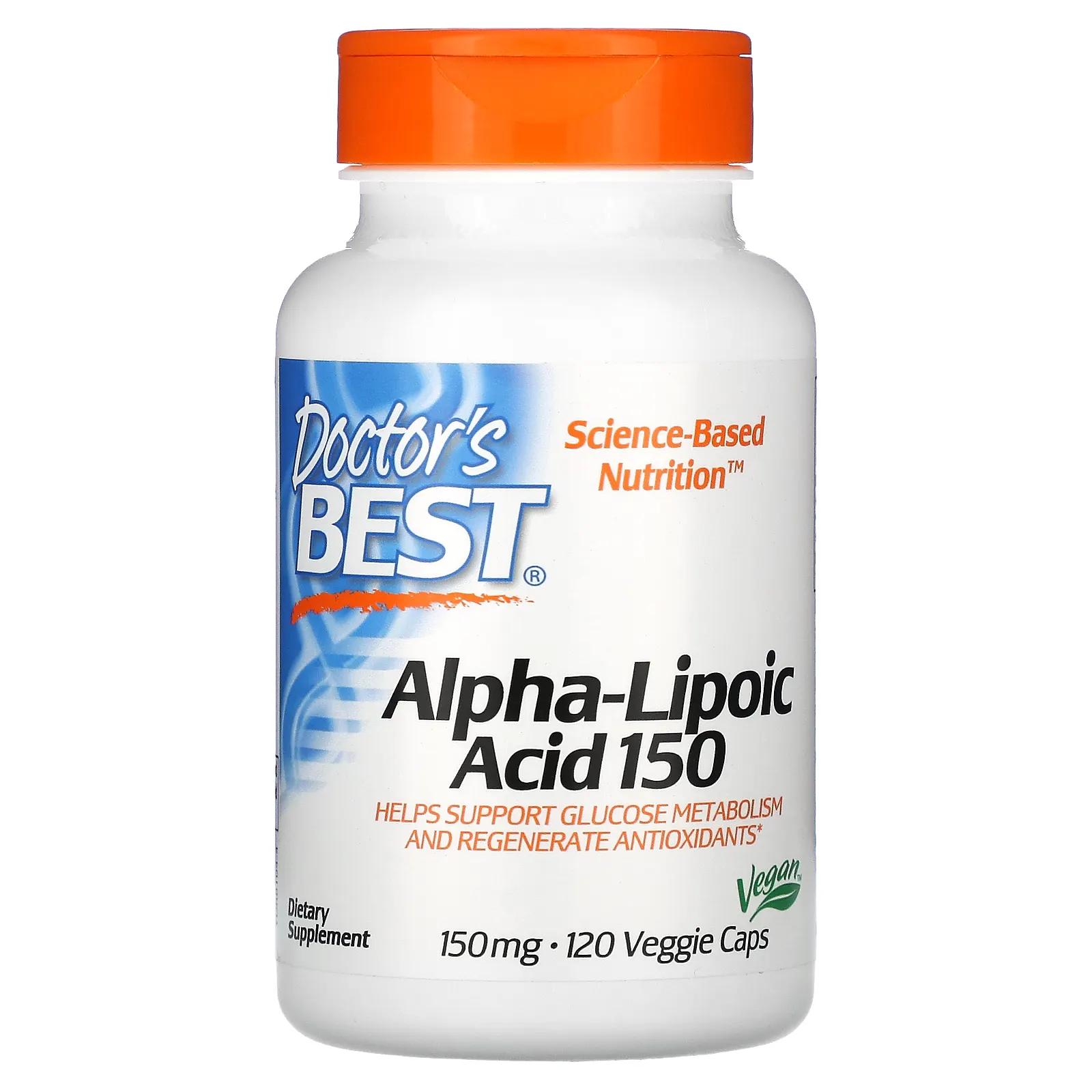 Doctor's Best Alpha-Lipoic Acid 150 mg 120 Veggie Capsules mason natural alpha lipoic acid 200 mg 60 capsules