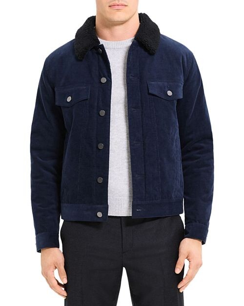 

КУРТКА Neil Trucker из эластичного шнура Theory, цвет Blue