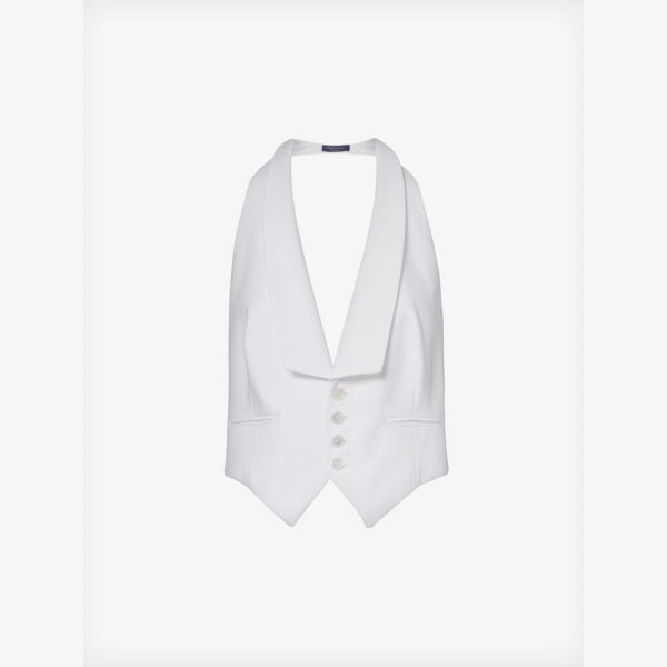 

Хлопковый жилет узкого кроя Cadie с открытой спиной Ralph Lauren, белый