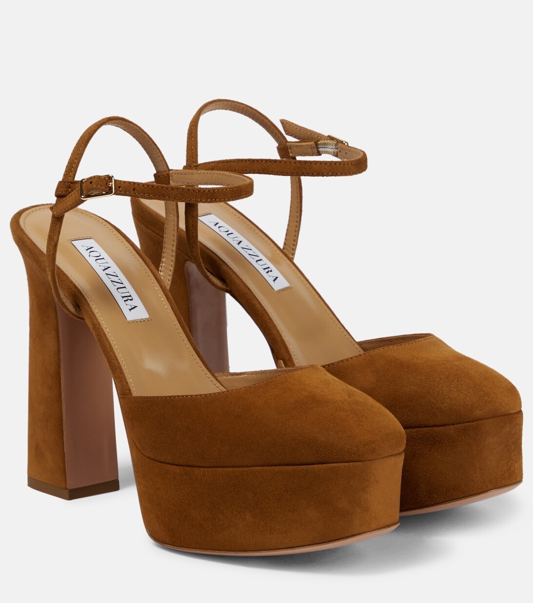 

Замшевые туфли на платформе Groove Plateau 120 Aquazzura, коричневый