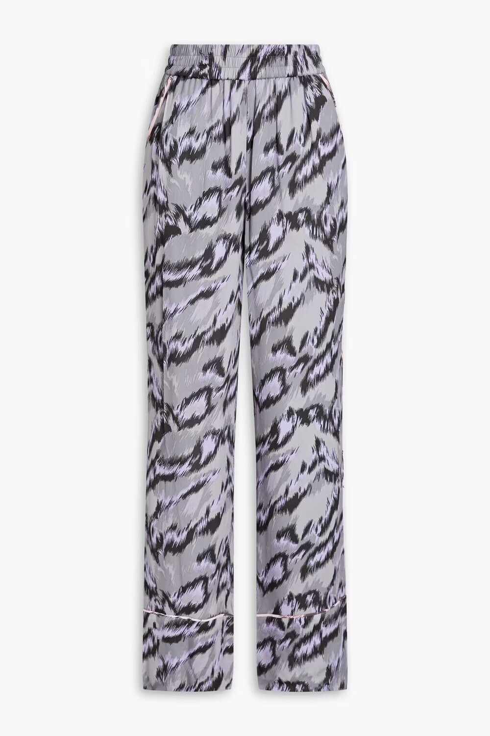 

Широкие брюки из жоржета с принтом Marbel Diane Von Furstenberg, серый