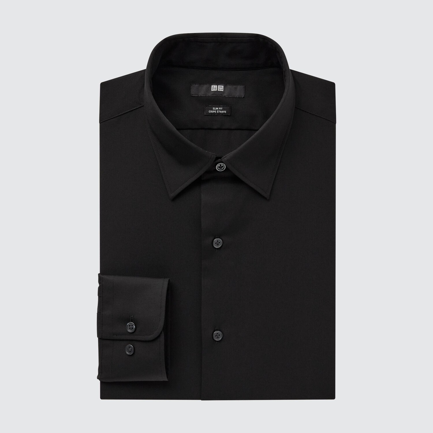 

Рубашка UNIQLO Easy Care узкого кроя, черный