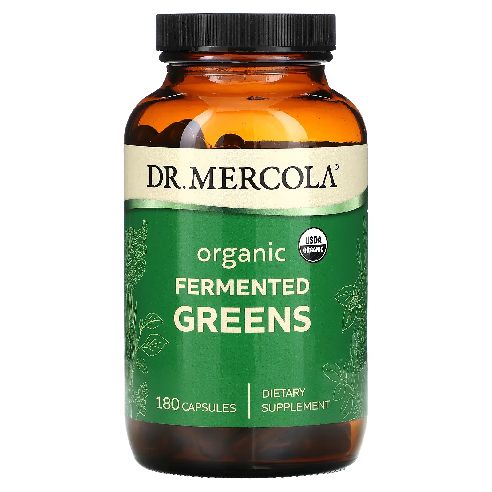 Органическая ферментированная зелень Dr. Mercola, 180 капсул dr mercola органическая ферментированная зелень 270 г 9 5 унции