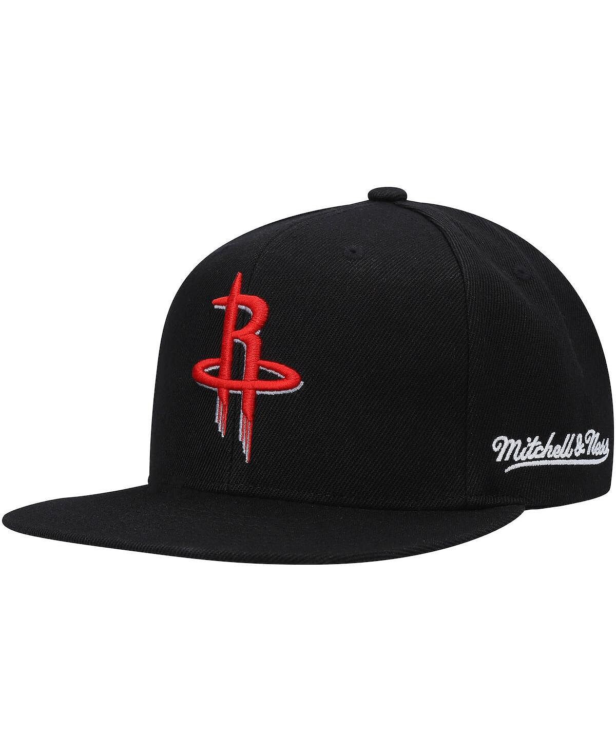 

Мужская черная кепка Houston Rockets English Dropback Snapback Mitchell & Ness