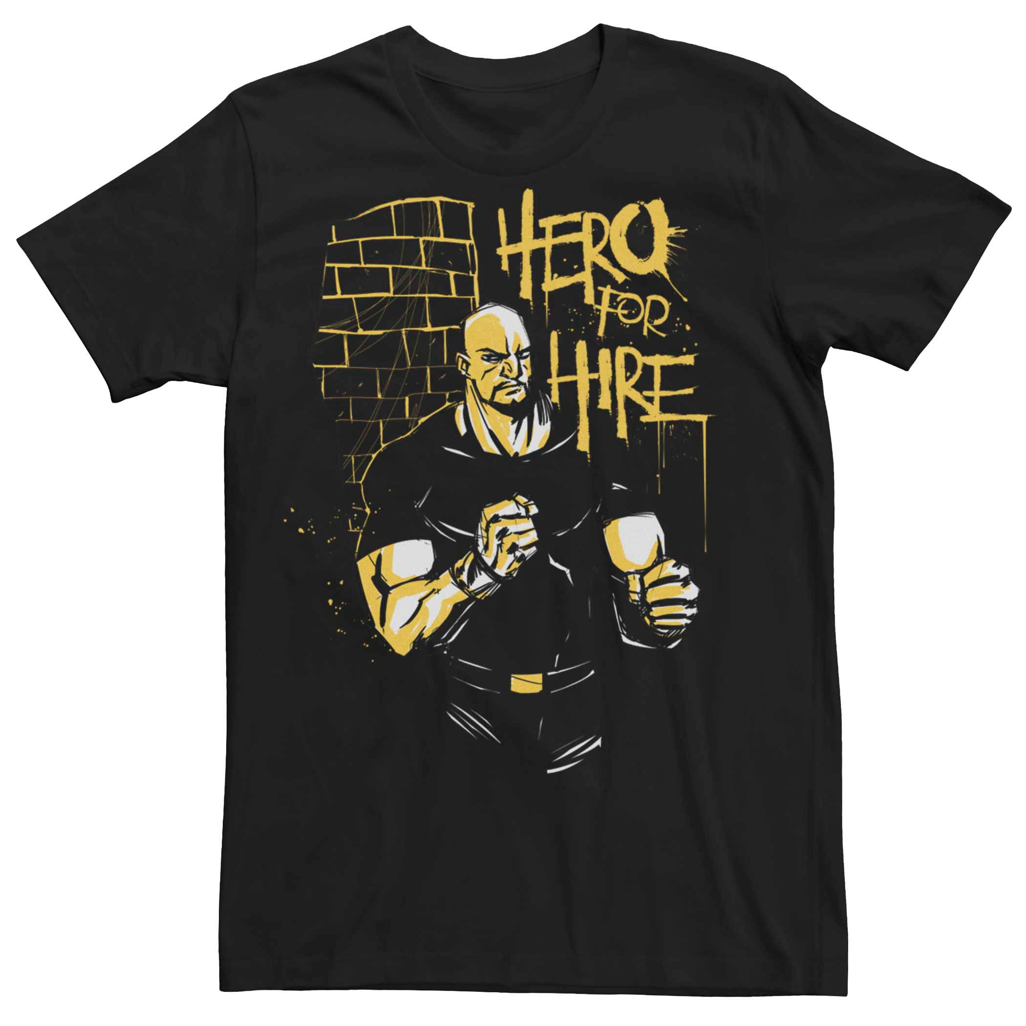 цена Мужская футболка с эскизом Marvel Luke Cage Hero For Hire Licensed Character