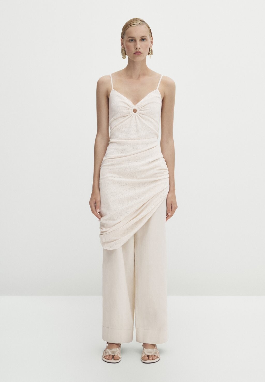

Летнее платье Massimo Dutti, бежевый