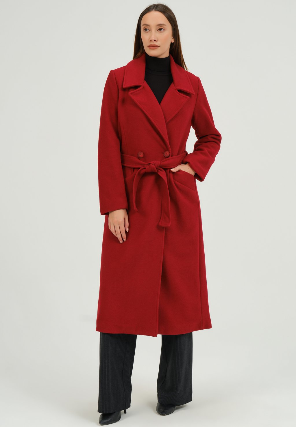 Пальто классическое SZAJS Basics and More, цвет bordeaux