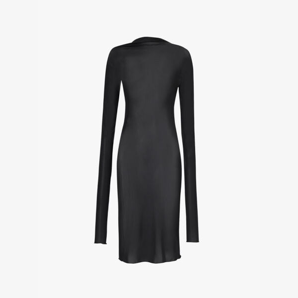 

Трикотажный топ с длинными рукавами и вырезом-лодочкой Dries Van Noten, черный