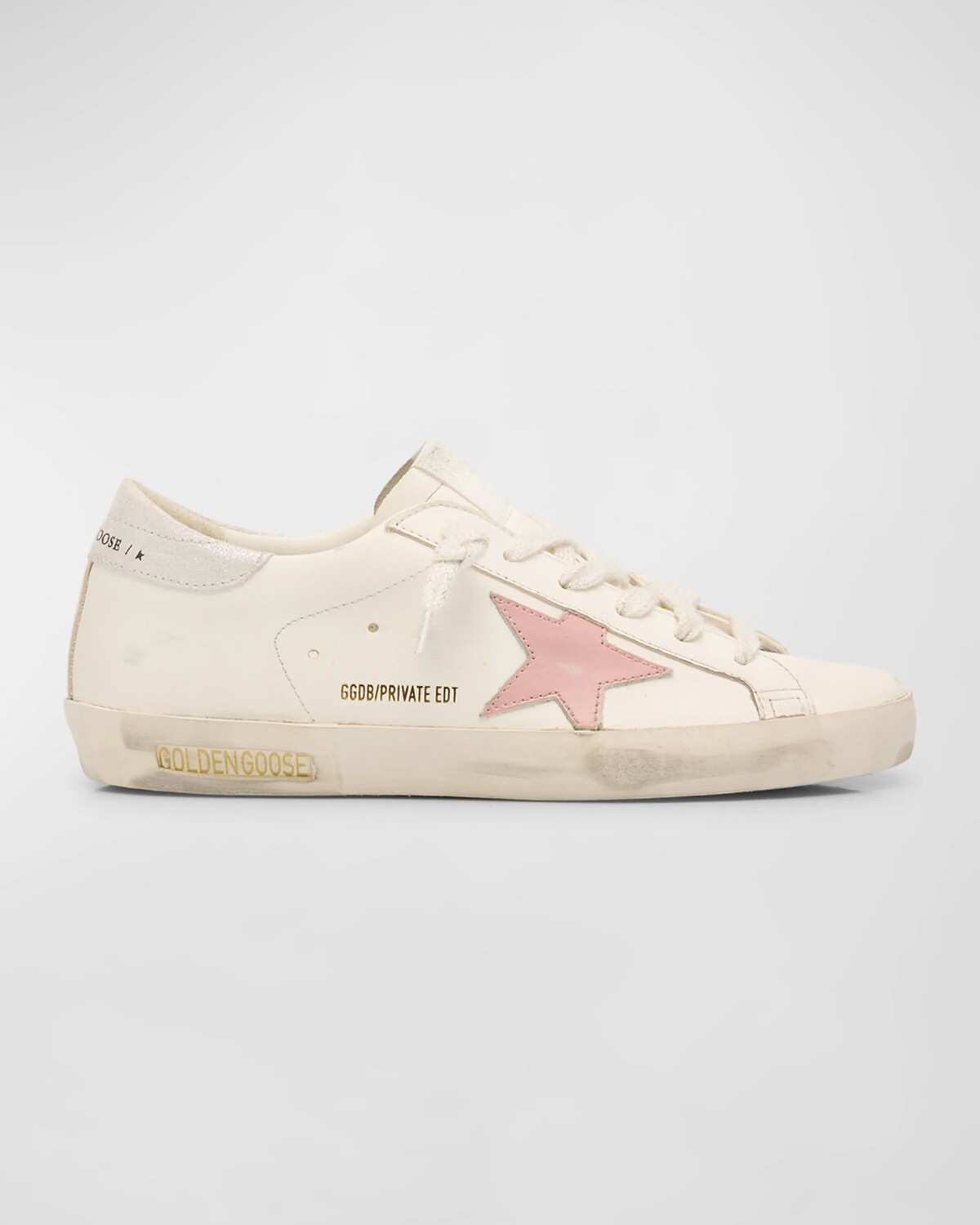 

Кожаные низкие кеды Superstar Golden Goose, цвет White Pink Silver