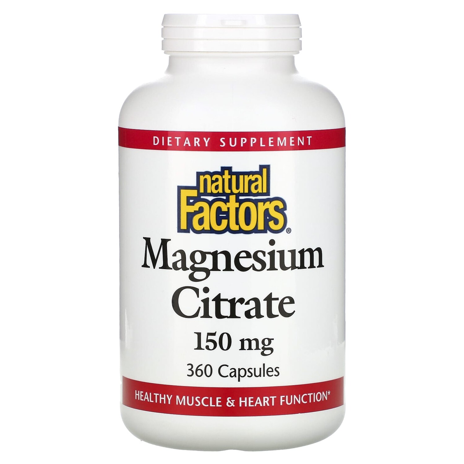 

Цитрат магния, 150 мг, 360 капсул, Natural Factors