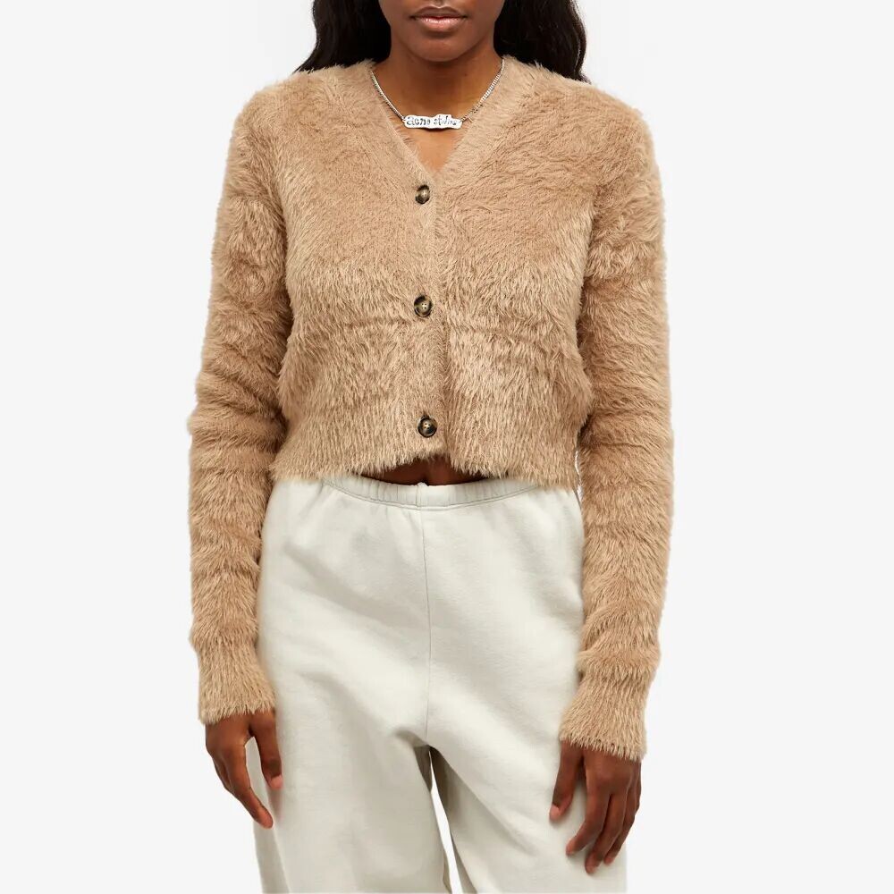

Acne Studios Kazimira Пушистый кардиган, коричневый