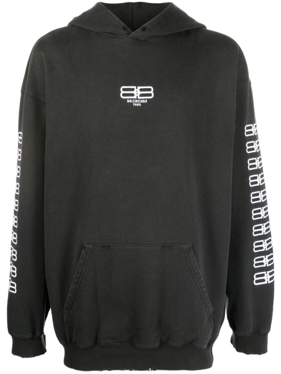 

Balenciaga худи оверсайз с вышивкой BB, черный