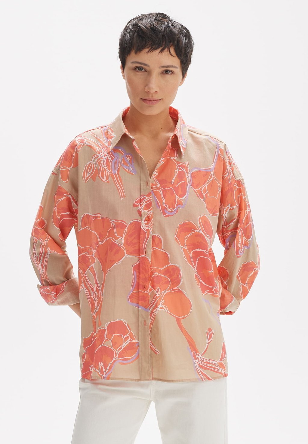 Блузка-рубашка LANGARM FENLO BLOOM Opus, цвет watermelon