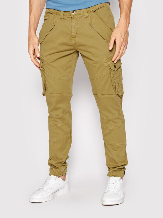 

Тканевые брюки узкого кроя Alpha Industries, зеленый