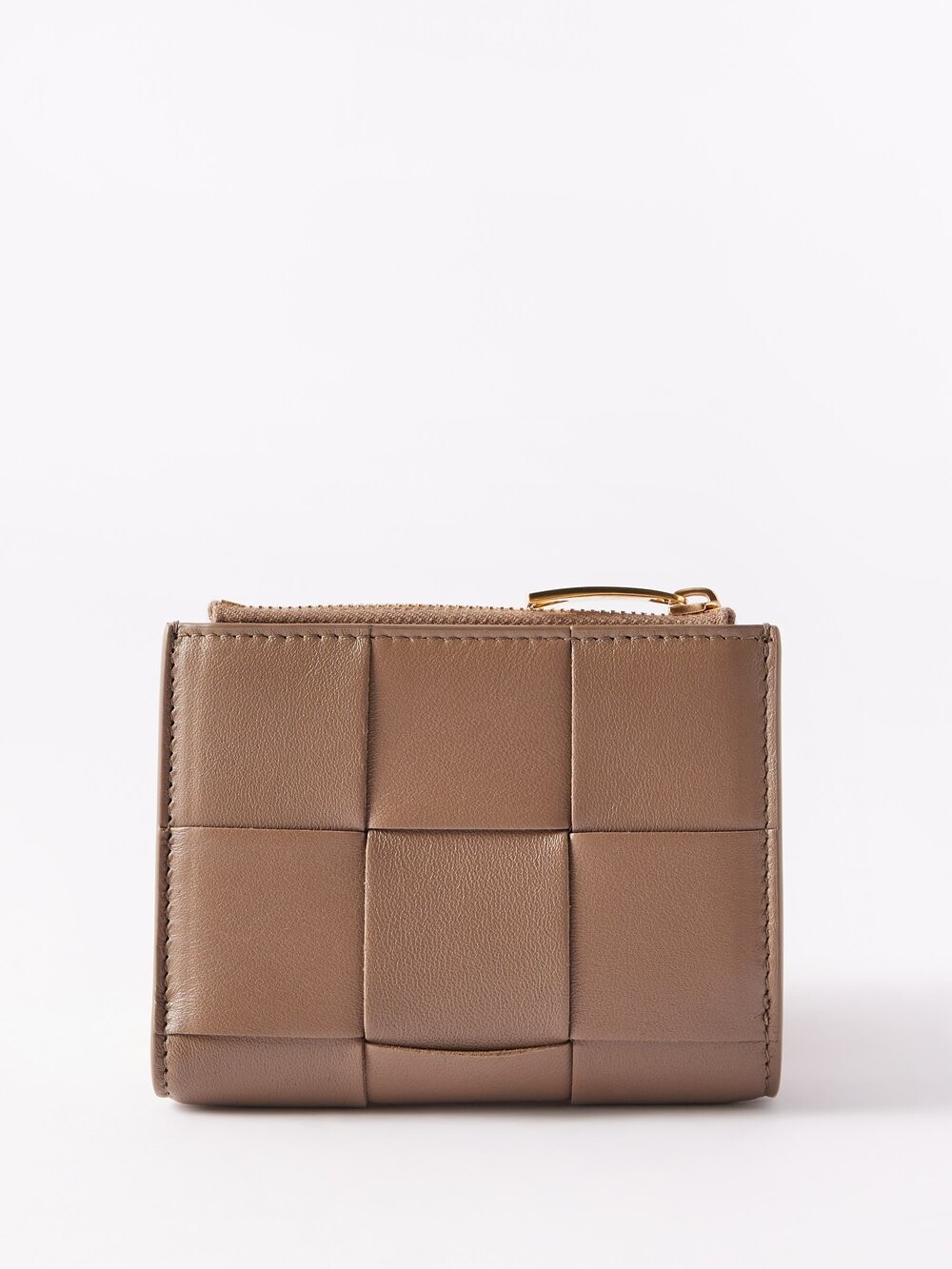 

Кассетный кожаный кошелек intrecciato Bottega Veneta, коричневый