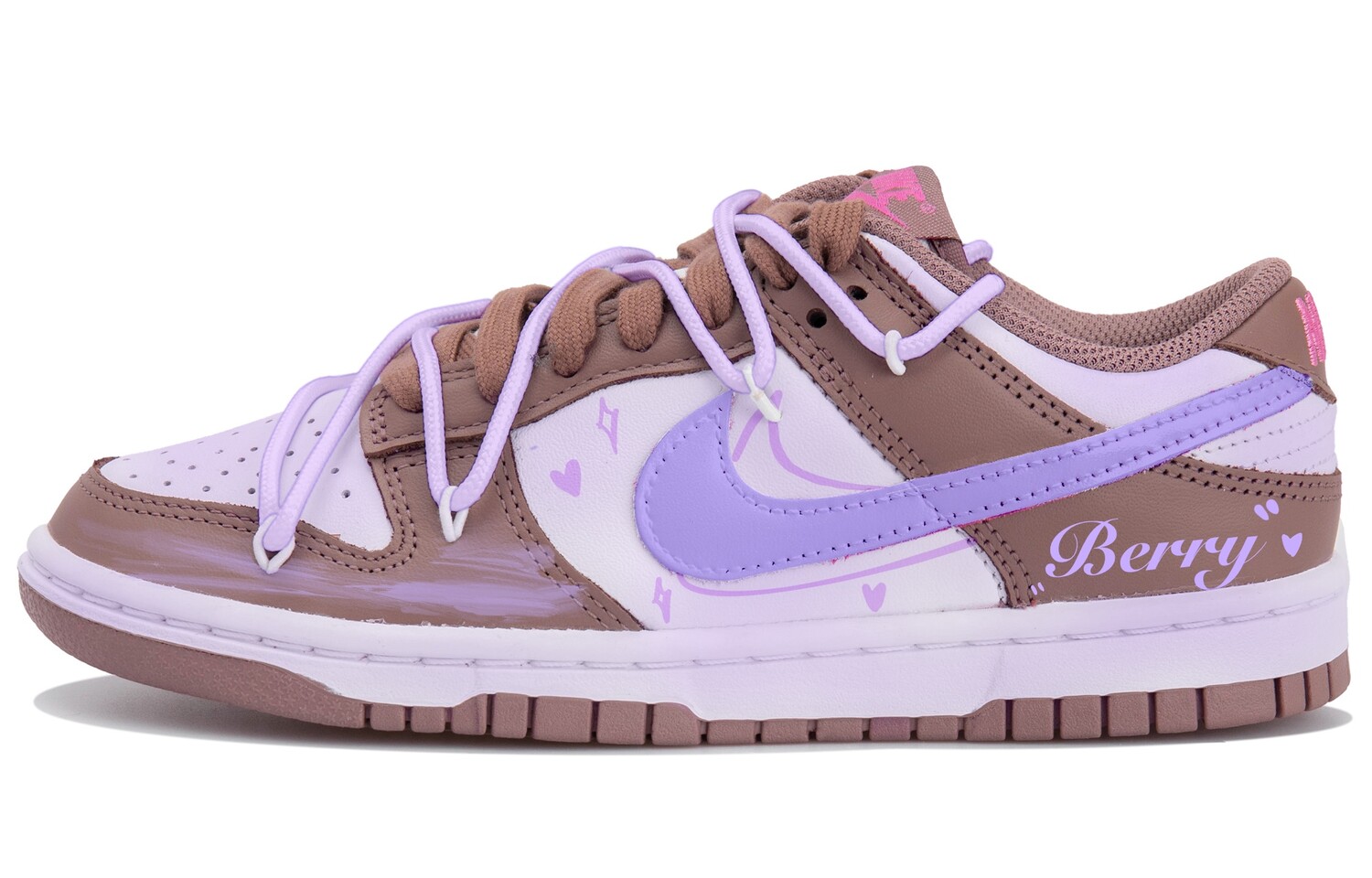 

Кроссовки Nike Dunk Skateboarding Shoes Women's Low-top White/purple/brown, белый/фиолетовый/коричневый