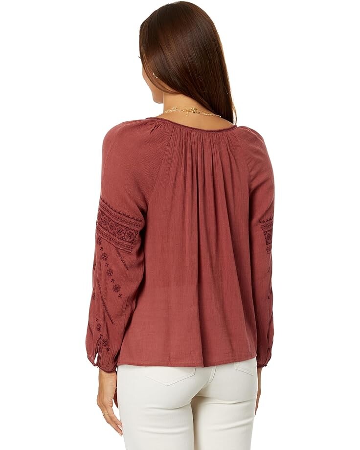 

Топ Lucky Brand Mixed Media Peasant Top, цвет Apple Butter