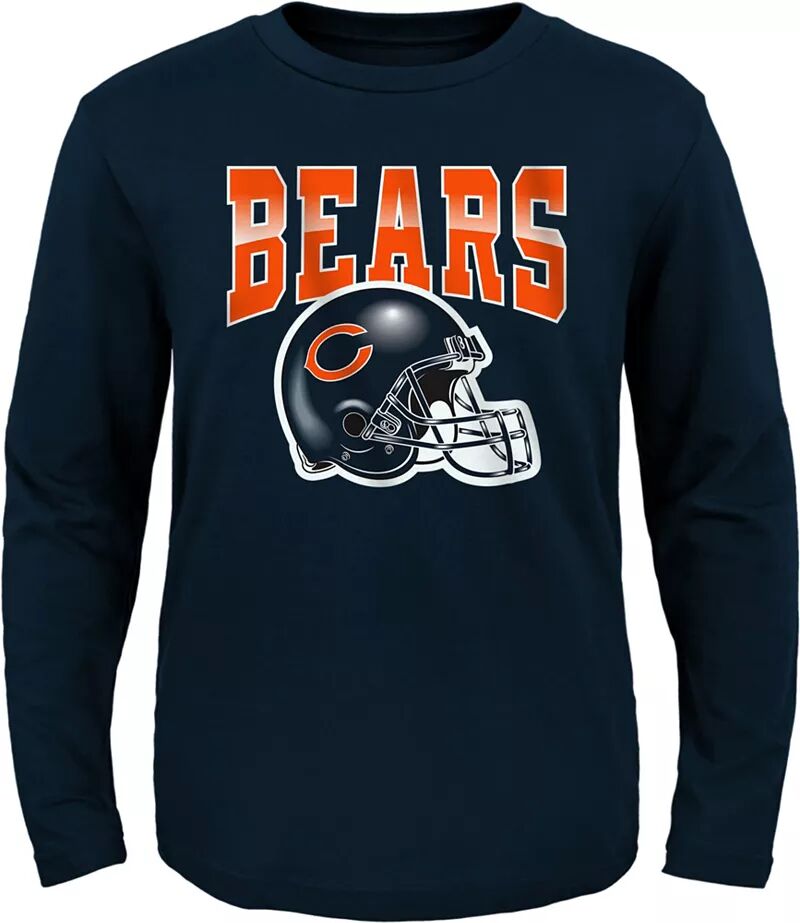 

Nfl Team Apparel Для малышей Chicago Bears Horizon, темно-синяя футболка с длинными рукавами