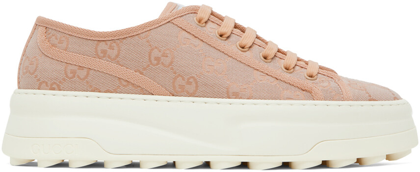 

Розовые кроссовки с узором GG Gucci, Розовый