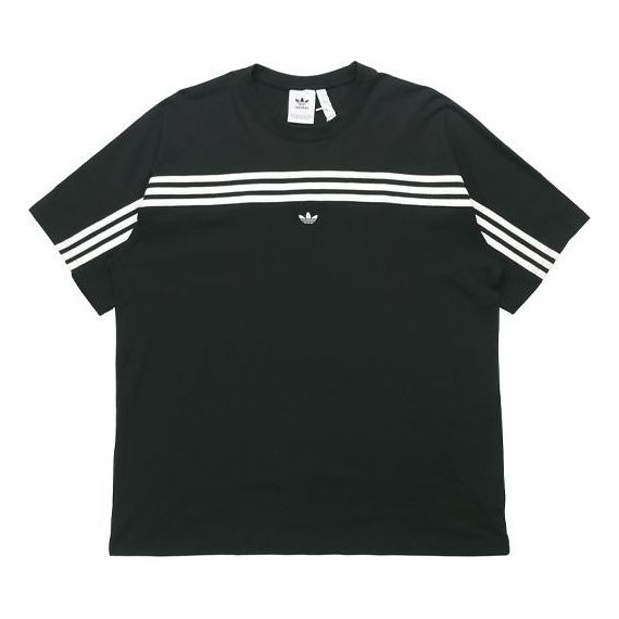 Футболка adidas originals 3-stripe Tee Stripe logo Embroidered Short Sleeve Black, черный футболка adidas pocket tee m embroidered sports short sleeve black черный