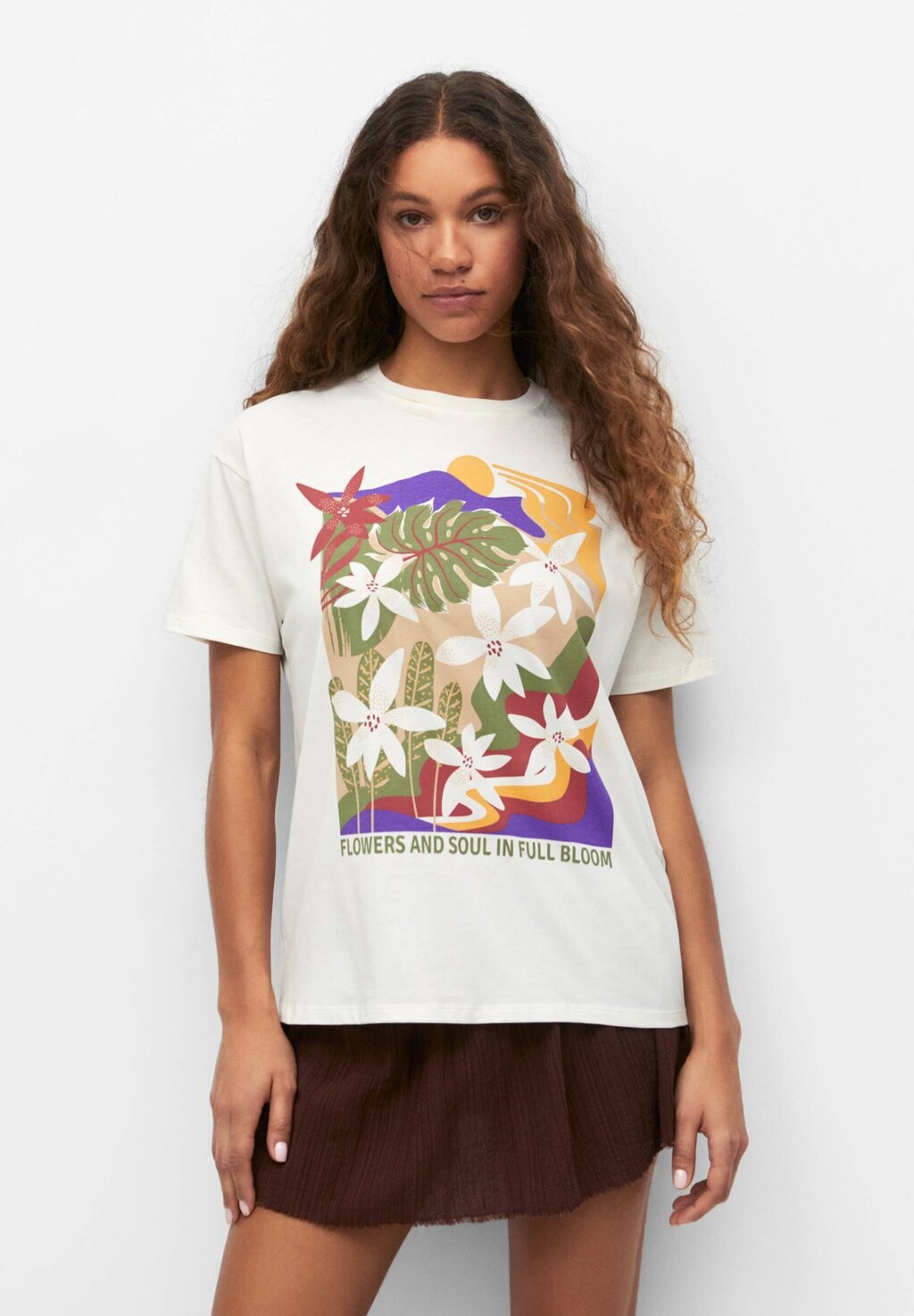 

Футболка с принтом PULL&BEAR, белый