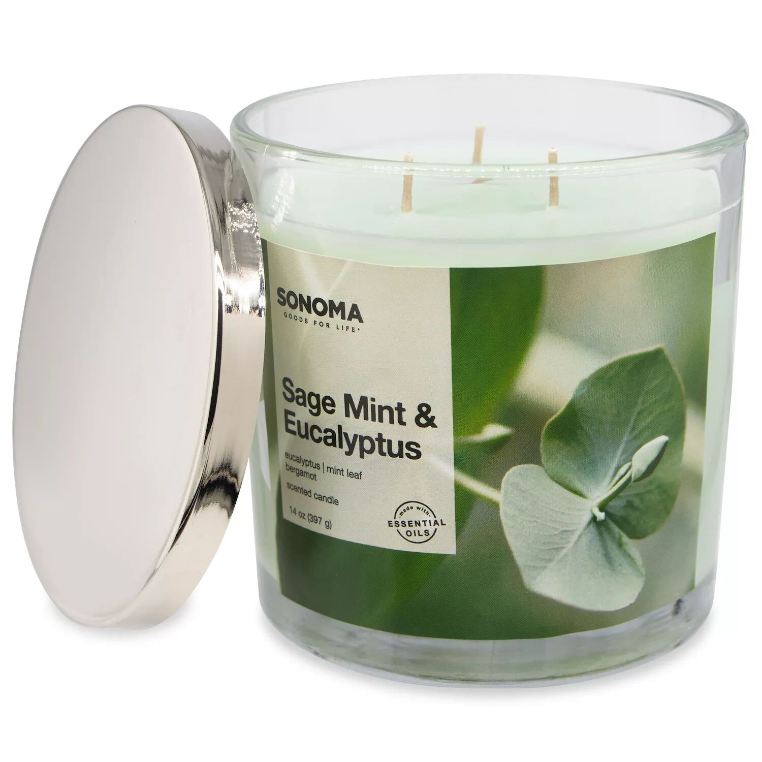 

Sonoma Goods For Life Шалфей, мята и эвкалипт, 14 унций. Свеча Баночка