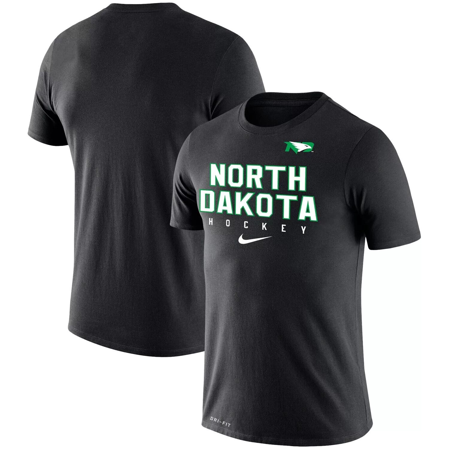

Мужская черная футболка North Dakota Team Hockey Legend Performance Nike, Черный