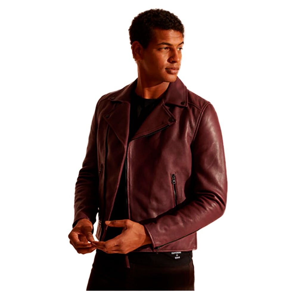 

Куртка Superdry Leather Biker, коричневый