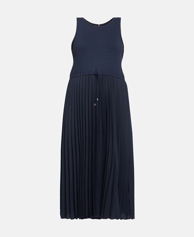 

Плиссированное платье Tommy Hilfiger Curve, темно-синий