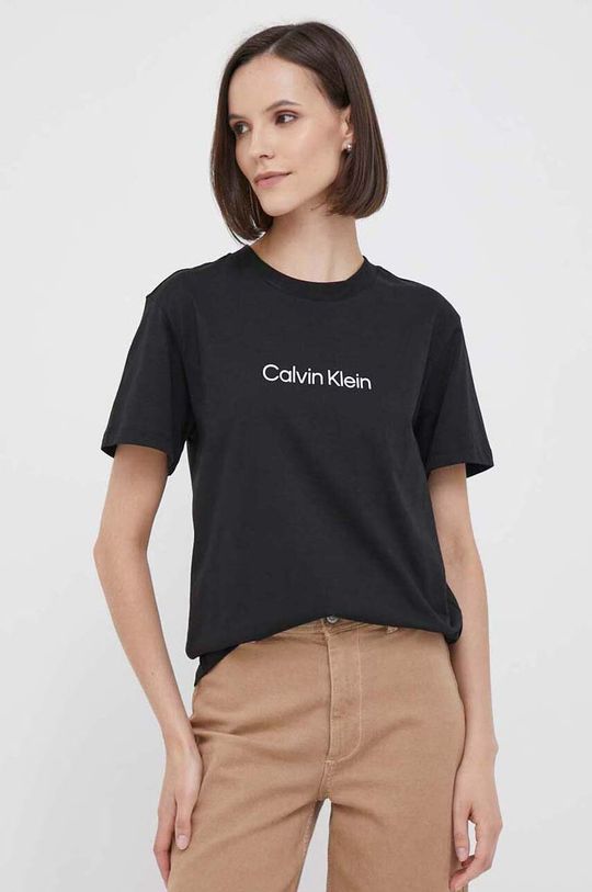 

Хлопковая футболка Calvin Klein, черный