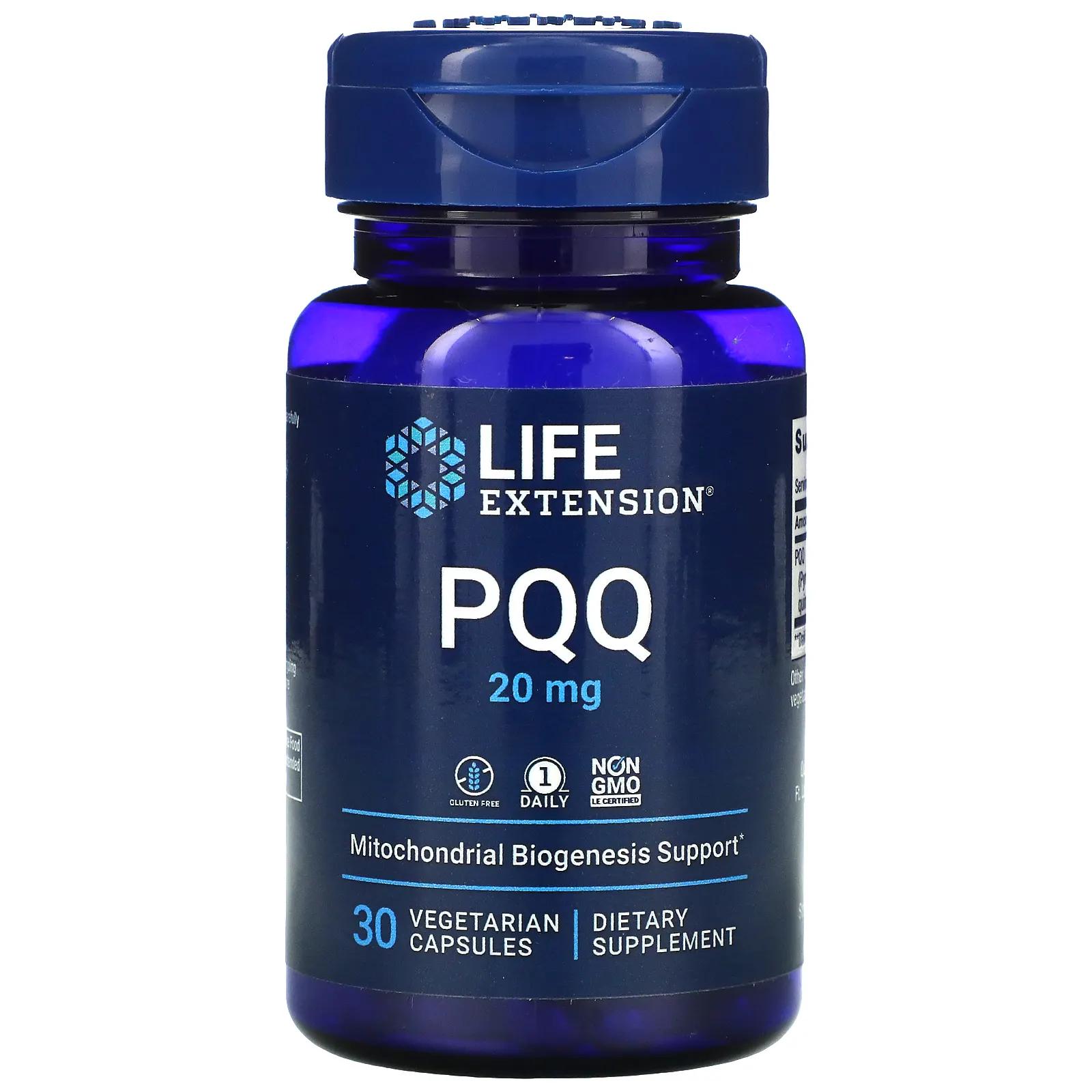 Life Extension PQQ Caps 20 мг 30 вегетарианских капсул life extension mitochondrial basics с pqq 30 капсул
