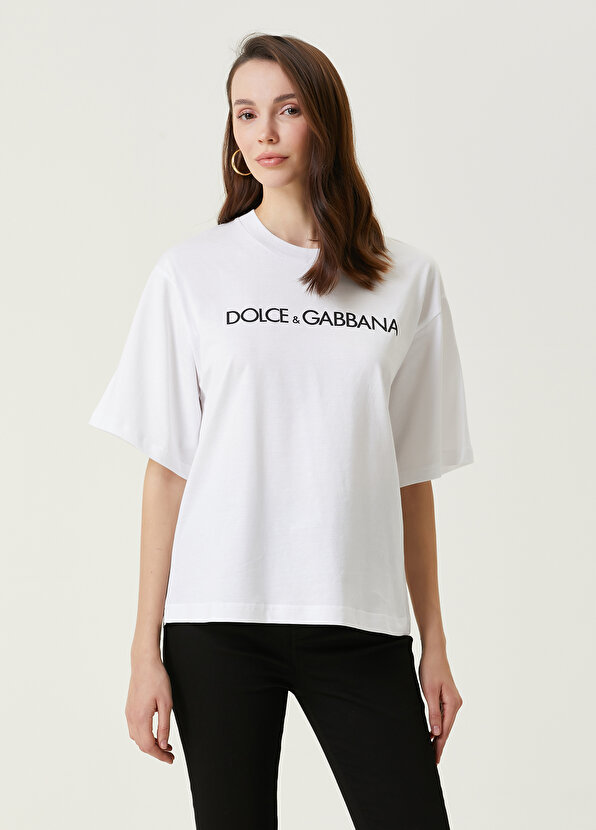 Белая футболка с логотипом Dolce&Gabbana