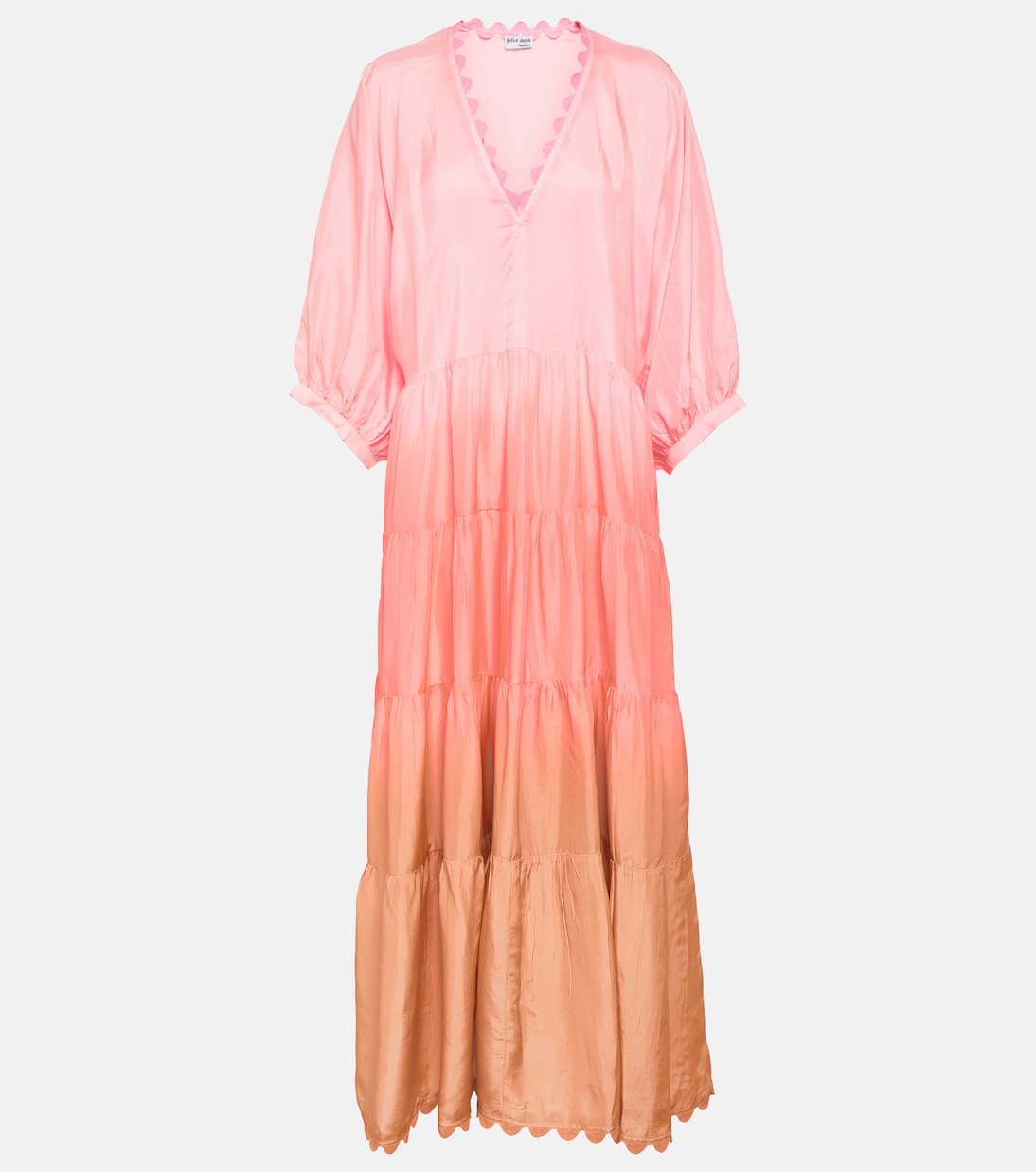 Многоярусное шелковое платье макси Juliet Dunn, розовый