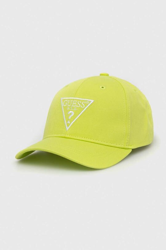 

Детская хлопковая шапка с козырьком Guess, зеленый