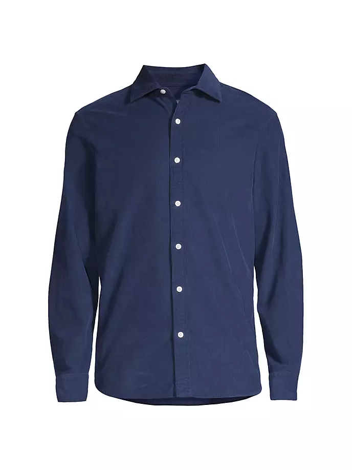 

Вельветовая рубашка с раздвинутым воротником Vineyard Vines, цвет nautical navy