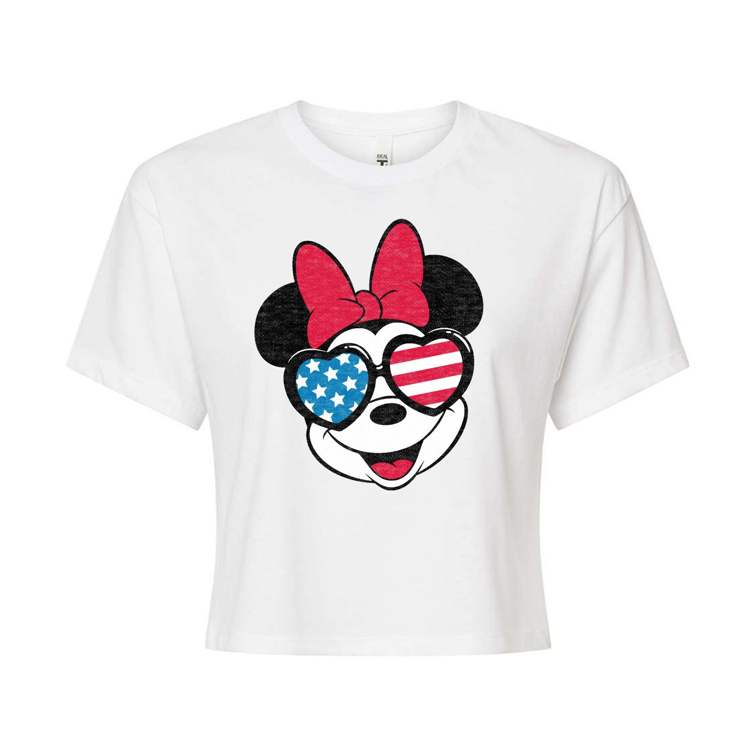 Укороченная футболка с очками и очками с флагом Disney's Minnie Mouse для детей Disney