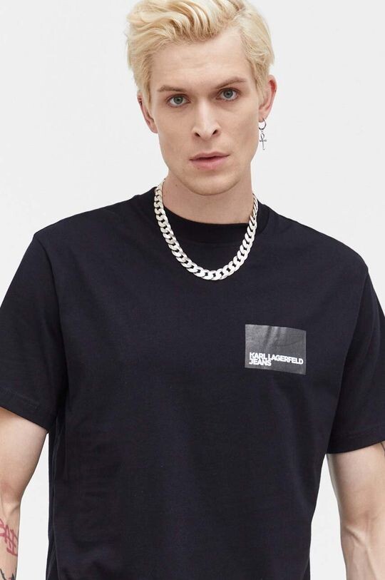 

Хлопковая футболка Karl Lagerfeld, черный