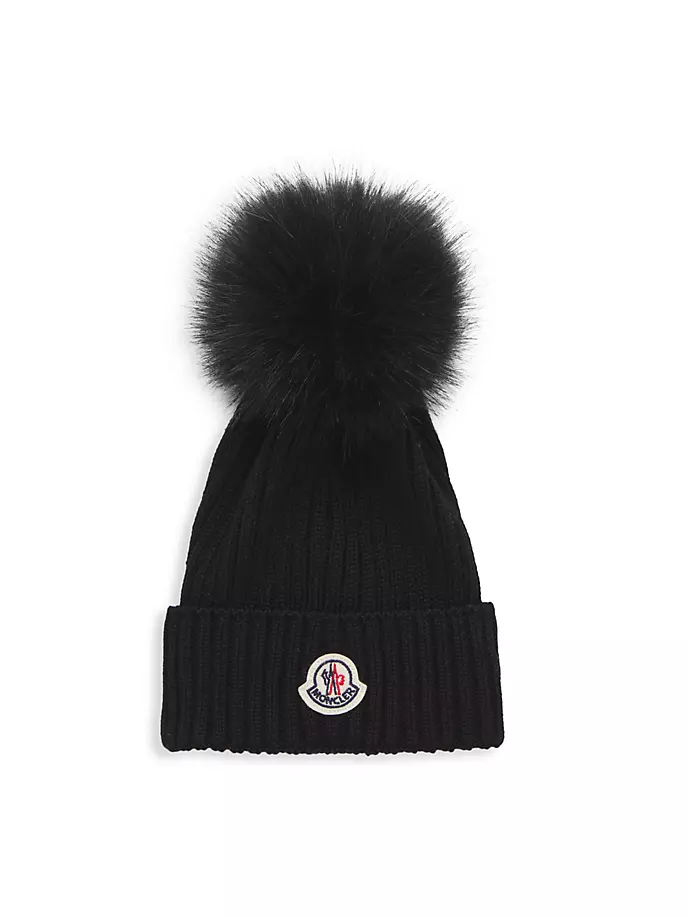 

Шапка с помпоном для девочки Moncler, черный