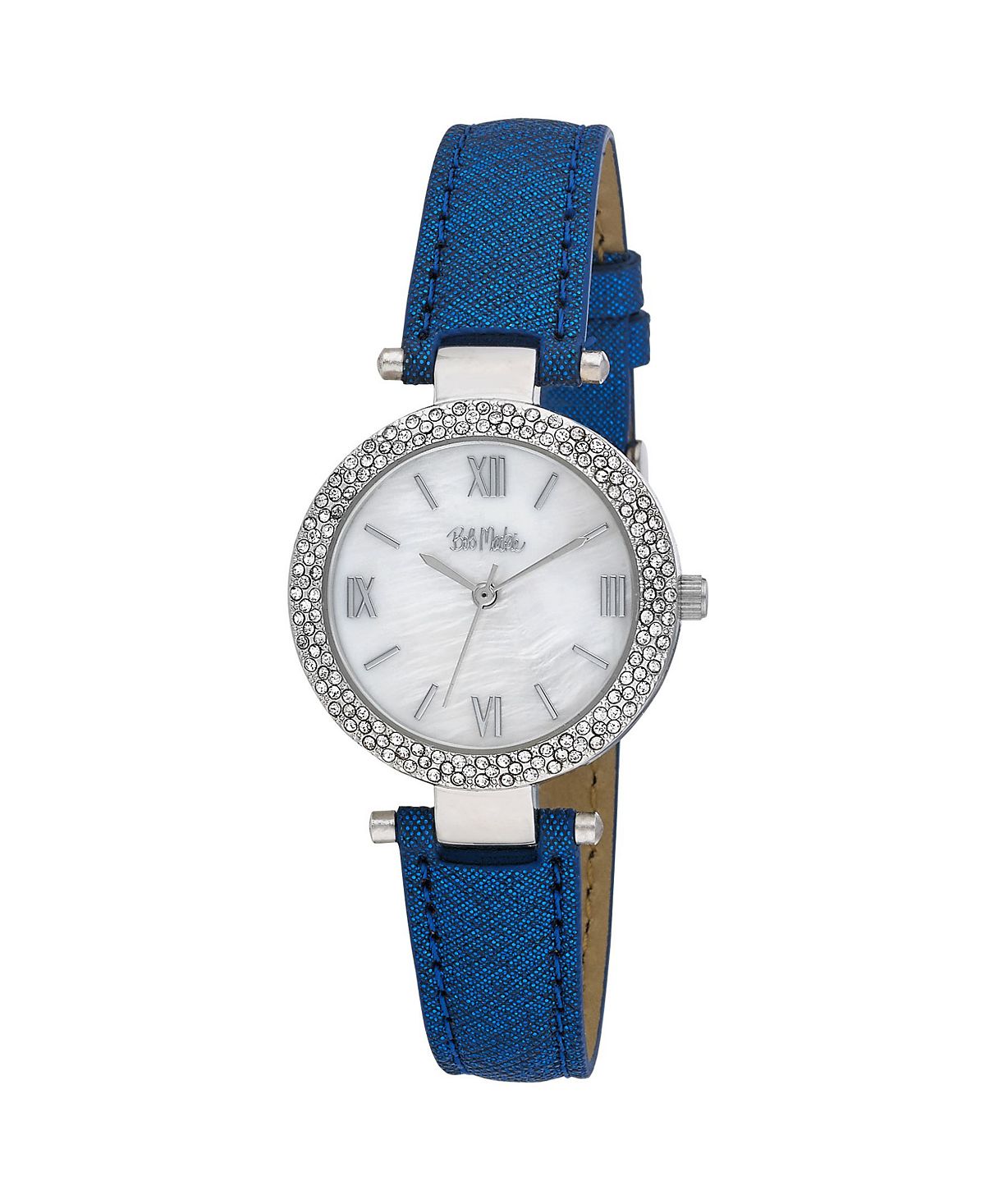 цена Женские часы с блестящим циферблатом из полиуретана, синий полиуретановый ремешок, 30 мм Bob Mackie, синий