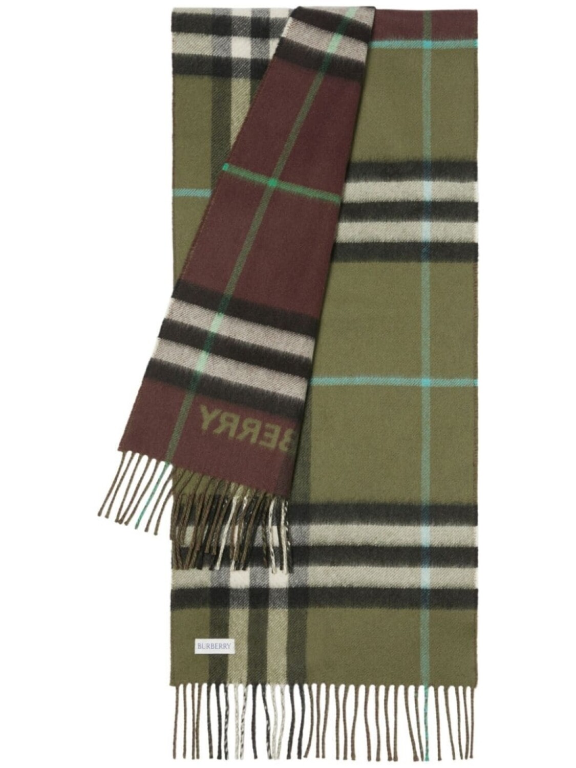 

Кашемировый шарф в клетку Burberry, зеленый