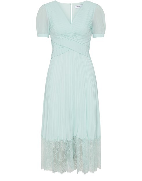 

Платье миди с перекрестным вырезом Self Portrait, синий