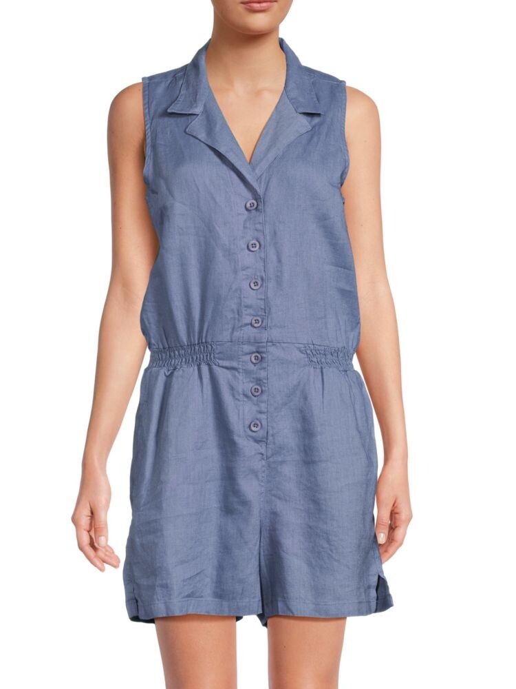 

Льняной комбинезон из шамбре Saks Fifth Avenue, цвет Denim