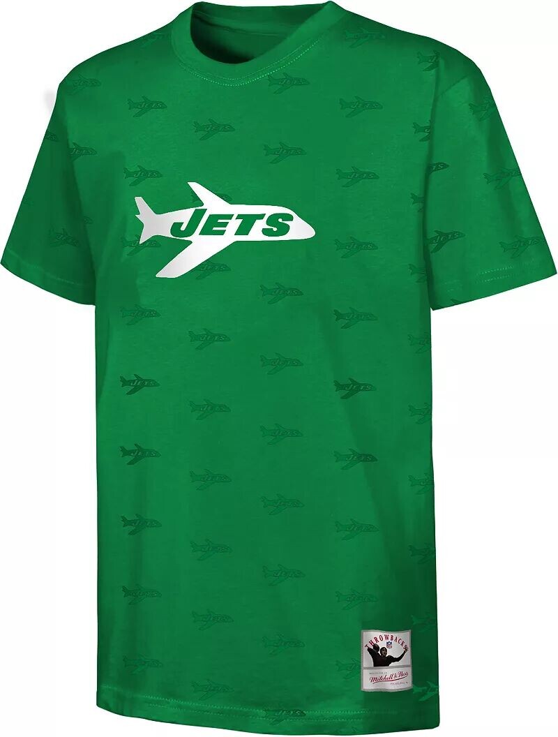 

Зеленая футболка со сплошным принтом Mitchell & Ness Youth New York Jets